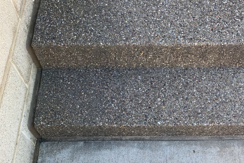 exposed concrete stairs